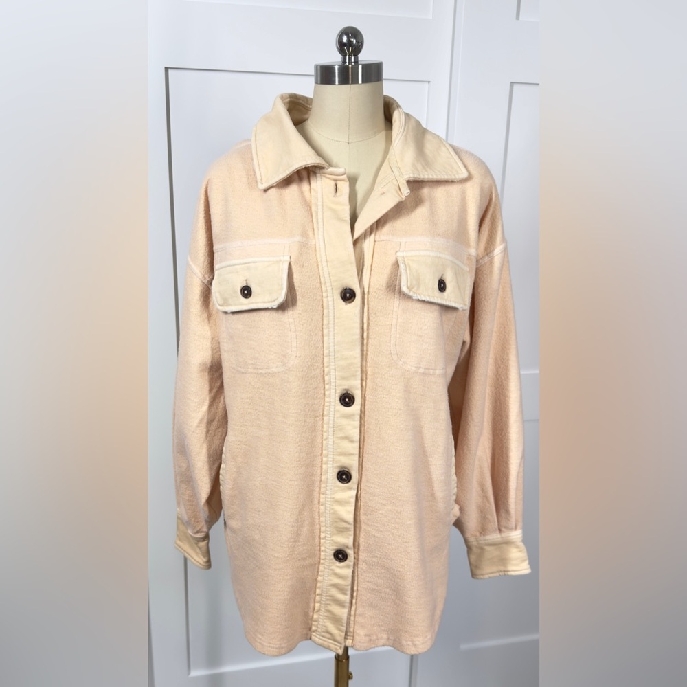 NWT Free People Ruby Oversized Shirt Jacket| color: Sweetheart Sunrise